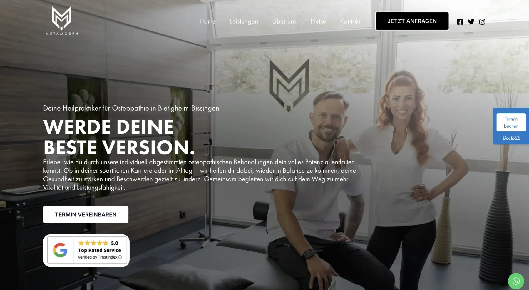 Praxis-Website mit Online-Terminbuchung, Referenz von LEVEL21