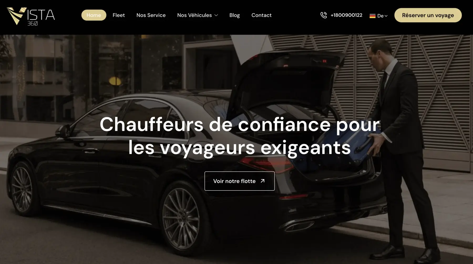 Website Vista – Chauffeur-Service, Referenz von LEVEL21